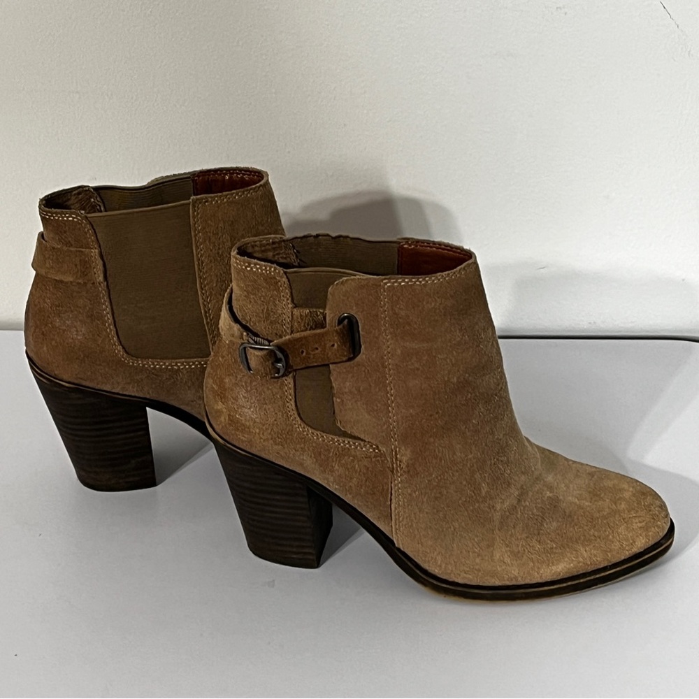 Lucky Brand Esperanza Boots Leather Sesame Ankle Boots - Picture 3 of 9